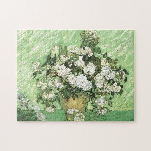 Vase with Roses _ Van Gogh Painting Art Vintage Jigsaw Puzzle