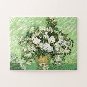Vase with Roses - Van Gogh Painting Art Vintage Jigsaw Puzzle