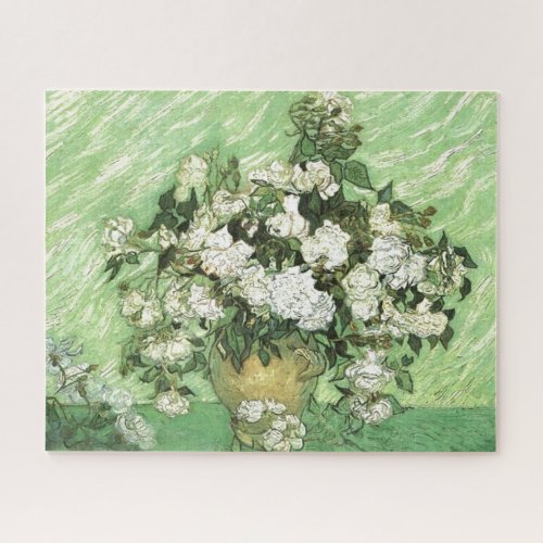 Vase with Roses _ Van Gogh Painting Art Vintage Jigsaw Puzzle