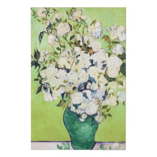 Vase with Roses Vincent Van Gogh painting flowers Faux Canvas Print