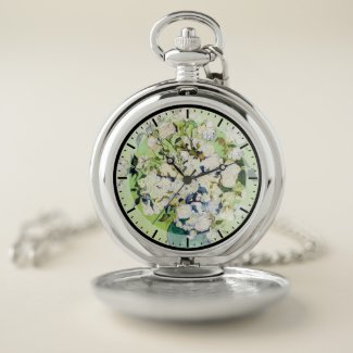 Vase with Roses Vincent Van Gogh painting flowers Pocket Watch