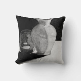 Vase with Sphere Throw Pillow