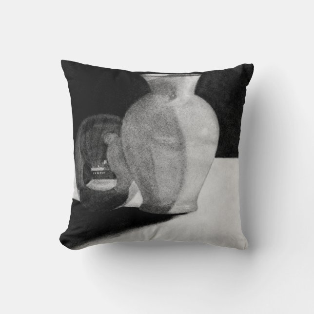 Vase with Sphere Throw Pillow (Front)