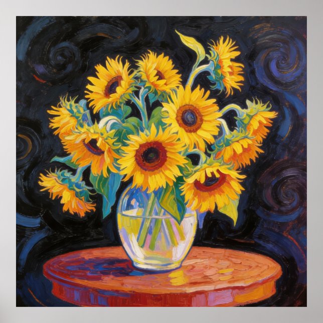Vase with Sunflowers After Van Gogh Poster (Front)