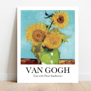 Vase with Three Sunflowers by Vincent Van Gogh Poster