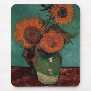 Vase with three sunflowers,Vincent van Gogh Mouse Pad