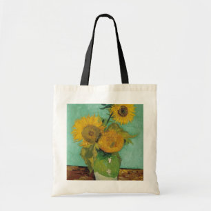 Vase with three sunflowers, Vincent van Gogh Tote Bag