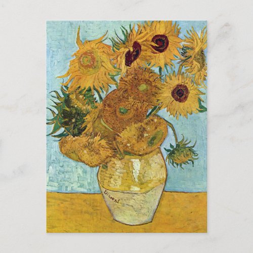 Vase with Twelve Sunflowers by Van Gogh Postcard