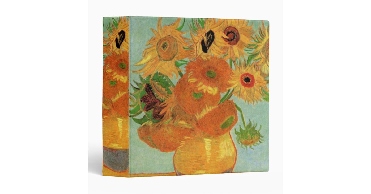 Vase with Twelve Sunflowers by Vincent van Gogh Binder Zazzle