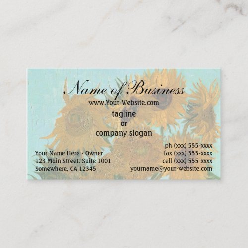 Vase with Twelve Sunflowers by Vincent van Gogh Business Card