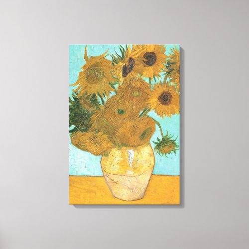 Vase with Twelve Sunflowers by Vincent van Gogh Canvas Print