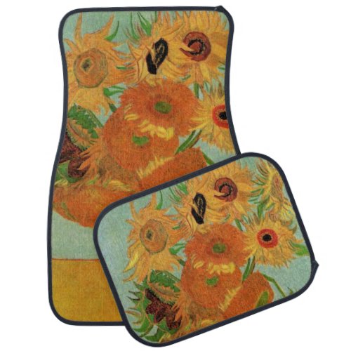 Vase with Twelve Sunflowers by Vincent van Gogh Car Floor Mat