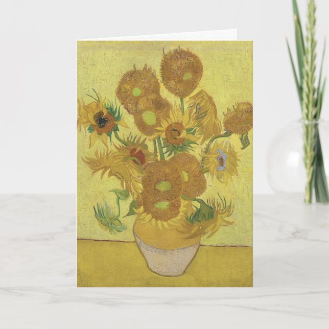 Vase with Twelve Sunflowers by Vincent van Gogh Card (Front)