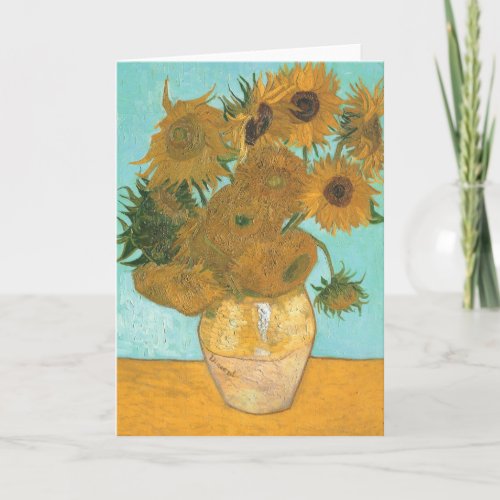 Vase with Twelve Sunflowers by Vincent van Gogh Card