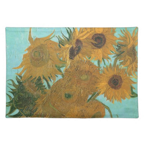 Vase with Twelve Sunflowers by Vincent van Gogh Cloth Placemat
