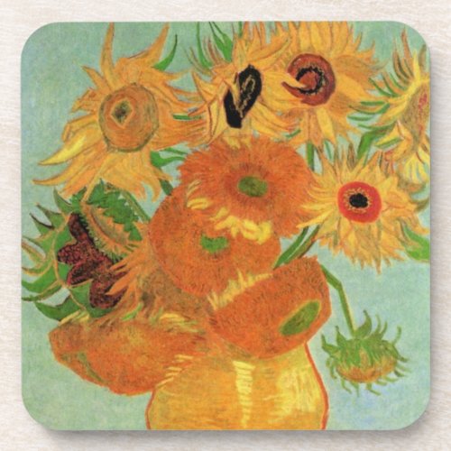 Vase with Twelve Sunflowers by Vincent van Gogh Coaster