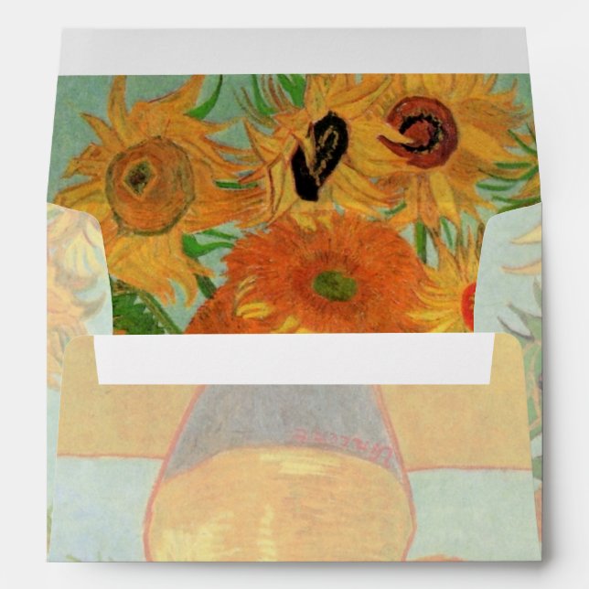 Vase with Twelve Sunflowers by Vincent van Gogh Envelope (Back (Bottom))