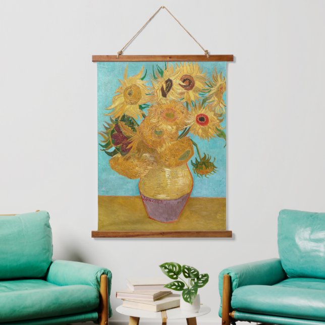Vase with Twelve Sunflowers by Vincent Van Gogh  Hanging Tapestry (Living Room)