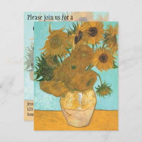 Vase with Twelve Sunflowers by Vincent van Gogh Invitation