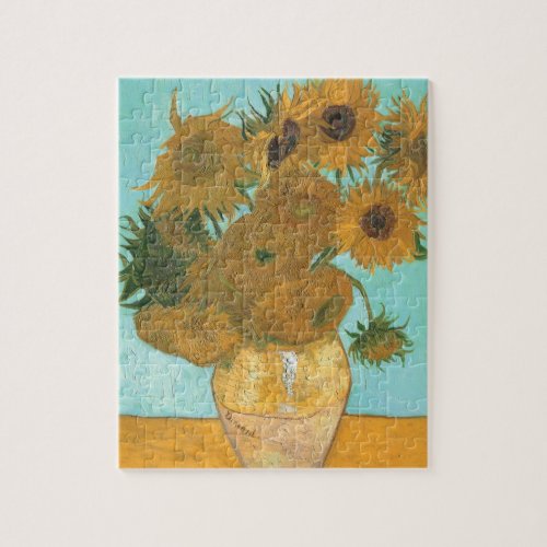 Vase with Twelve Sunflowers by Vincent van Gogh Jigsaw Puzzle