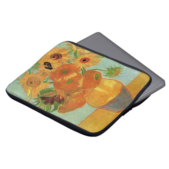 Vase with Twelve Sunflowers by Vincent van Gogh Laptop Sleeve (Front Top)