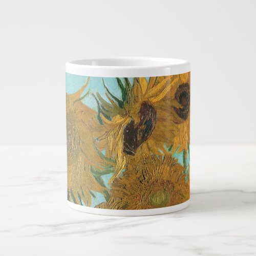 Vase with Twelve Sunflowers by Vincent van Gogh Large Coffee Mug
