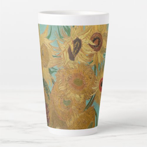 Vase with Twelve Sunflowers by Vincent van Gogh Latte Mug