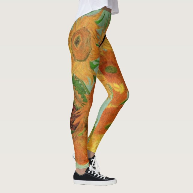 Vase with Twelve Sunflowers by Vincent van Gogh Leggings (Right)