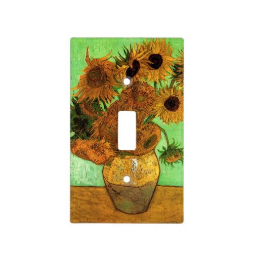 Vase with Twelve Sunflowers by Vincent van Gogh Light Switch Cover