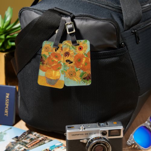 Vase with Twelve Sunflowers by Vincent van Gogh Luggage Tag