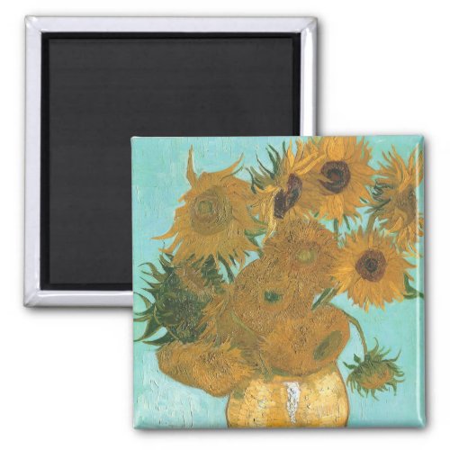 Vase with Twelve Sunflowers by Vincent van Gogh Magnet