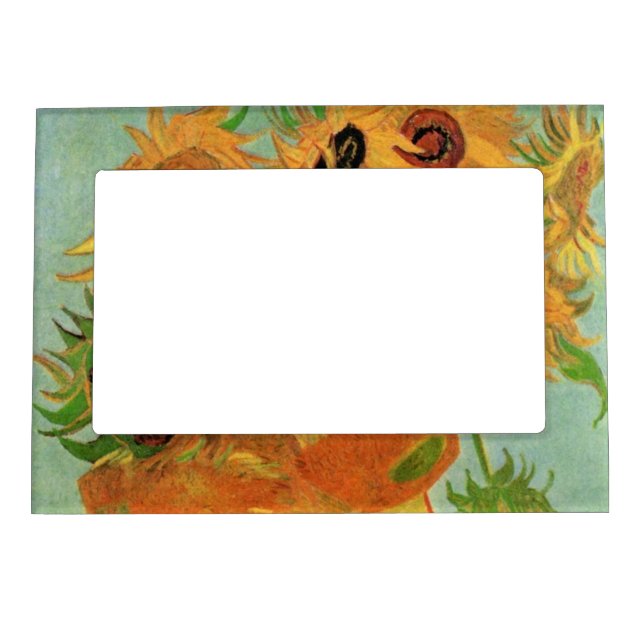 Vase with Twelve Sunflowers by Vincent van Gogh Magnetic Picture Frame (Front)