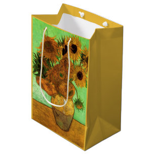 Vase with Twelve Sunflowers by Vincent van Gogh Medium Gift Bag