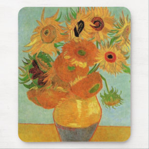 Vase with Twelve Sunflowers by Vincent van Gogh Mouse Pad
