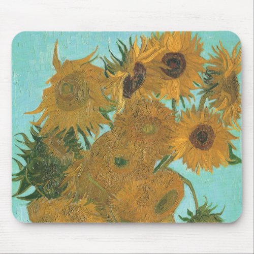 Vase with Twelve Sunflowers by Vincent van Gogh Mouse Pad