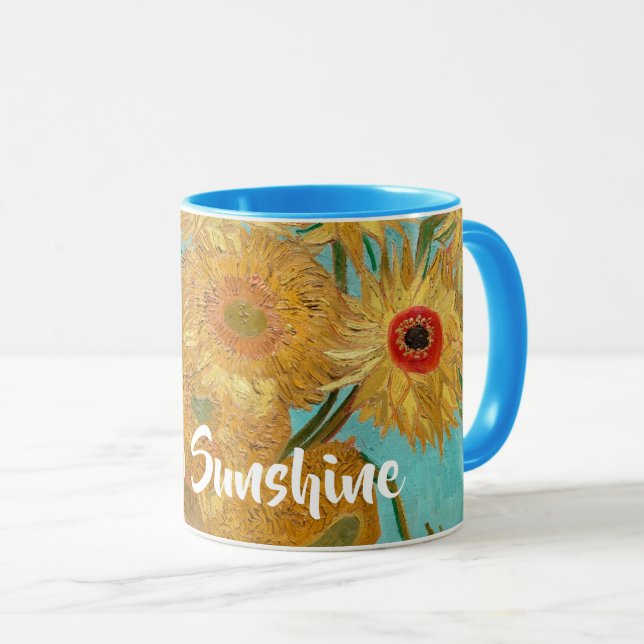 Vase with Twelve Sunflowers by Vincent Van Gogh  Mug (Front Right)