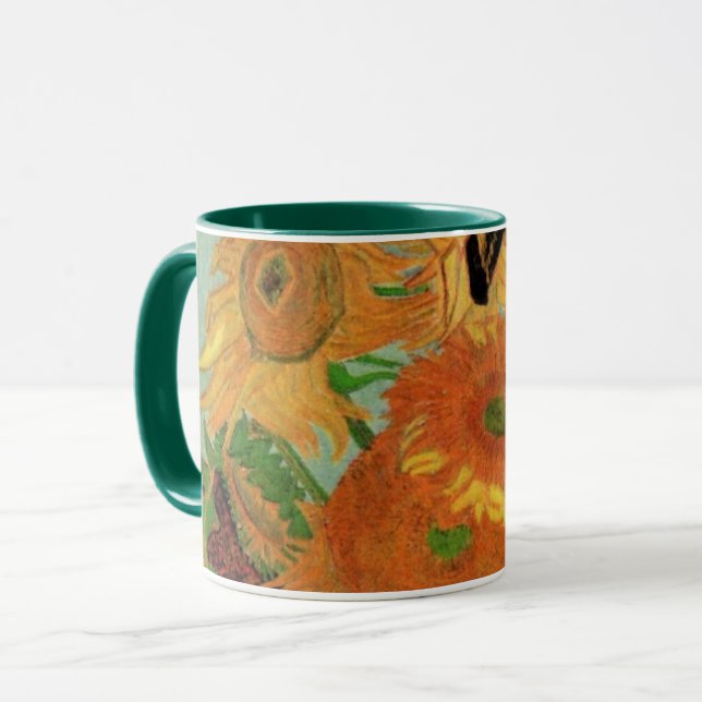 Vase with Twelve Sunflowers by Vincent van Gogh Mug (Front Left)