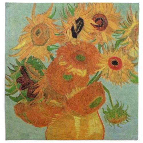 Vase with Twelve Sunflowers by Vincent van Gogh Napkin