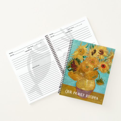 Vase with Twelve Sunflowers by Vincent Van Gogh  Notebook