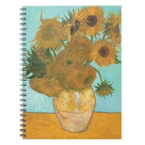 Vase with Twelve Sunflowers by Vincent van Gogh Notebook