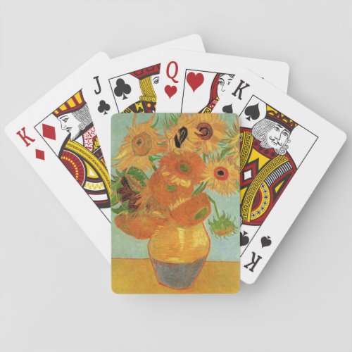 Vase with Twelve Sunflowers by Vincent van Gogh Playing Cards