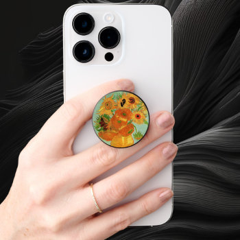 Vase With Twelve Sunflowers By Vincent Van Gogh Popsocket by VanGogh_Gallery at Zazzle