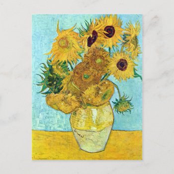 Vase With Twelve Sunflowers By Vincent Van Gogh Postcard by EndlessVintage at Zazzle