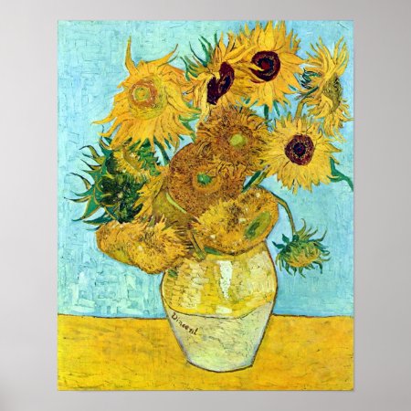 Vase With Twelve Sunflowers By Vincent Van Gogh Poster