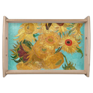 Vase with Twelve Sunflowers by Vincent Van Gogh Serving Tray