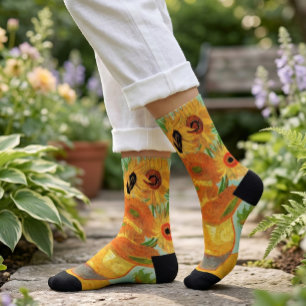 Vase with Twelve Sunflowers by Vincent van Gogh Socks