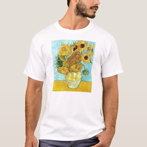 Vase With Twelve Sunflowers By Vincent Van Gogh T_Shirt