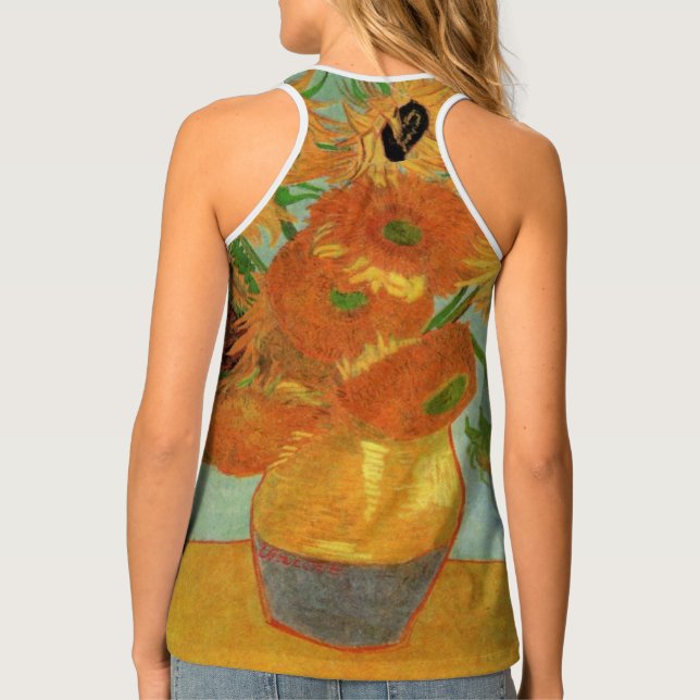 Vase with Twelve Sunflowers by Vincent van Gogh Tank Top (Back)