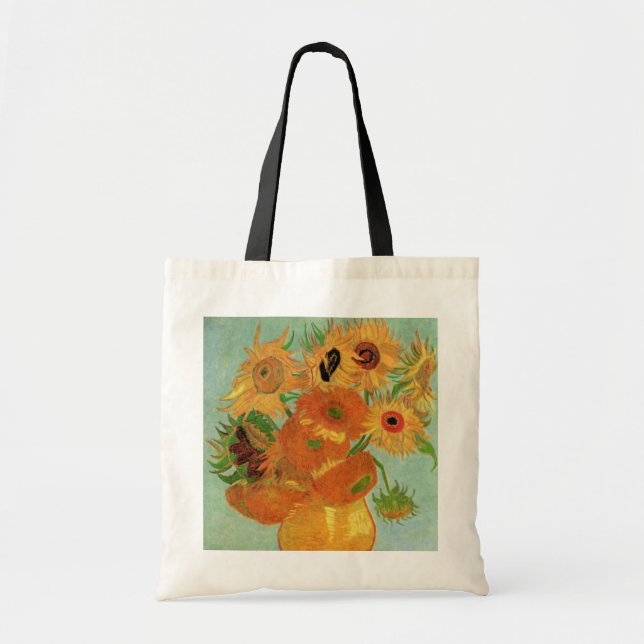 Vase with Twelve Sunflowers by Vincent van Gogh Tote Bag (Front)
