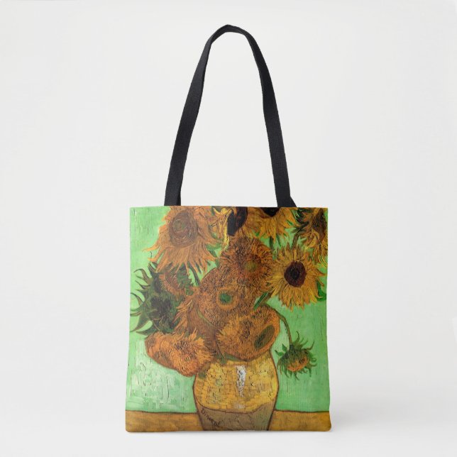 Vase with Twelve Sunflowers by Vincent van Gogh Tote Bag (Front)